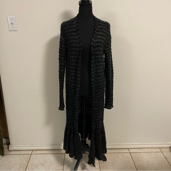 Free People Cardigan Womens Medium Balsam Smile Like You Mean It Stripe Duster - Picture 1 of 15